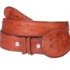 Men's Cognac Ostrich Print Western Belt 703