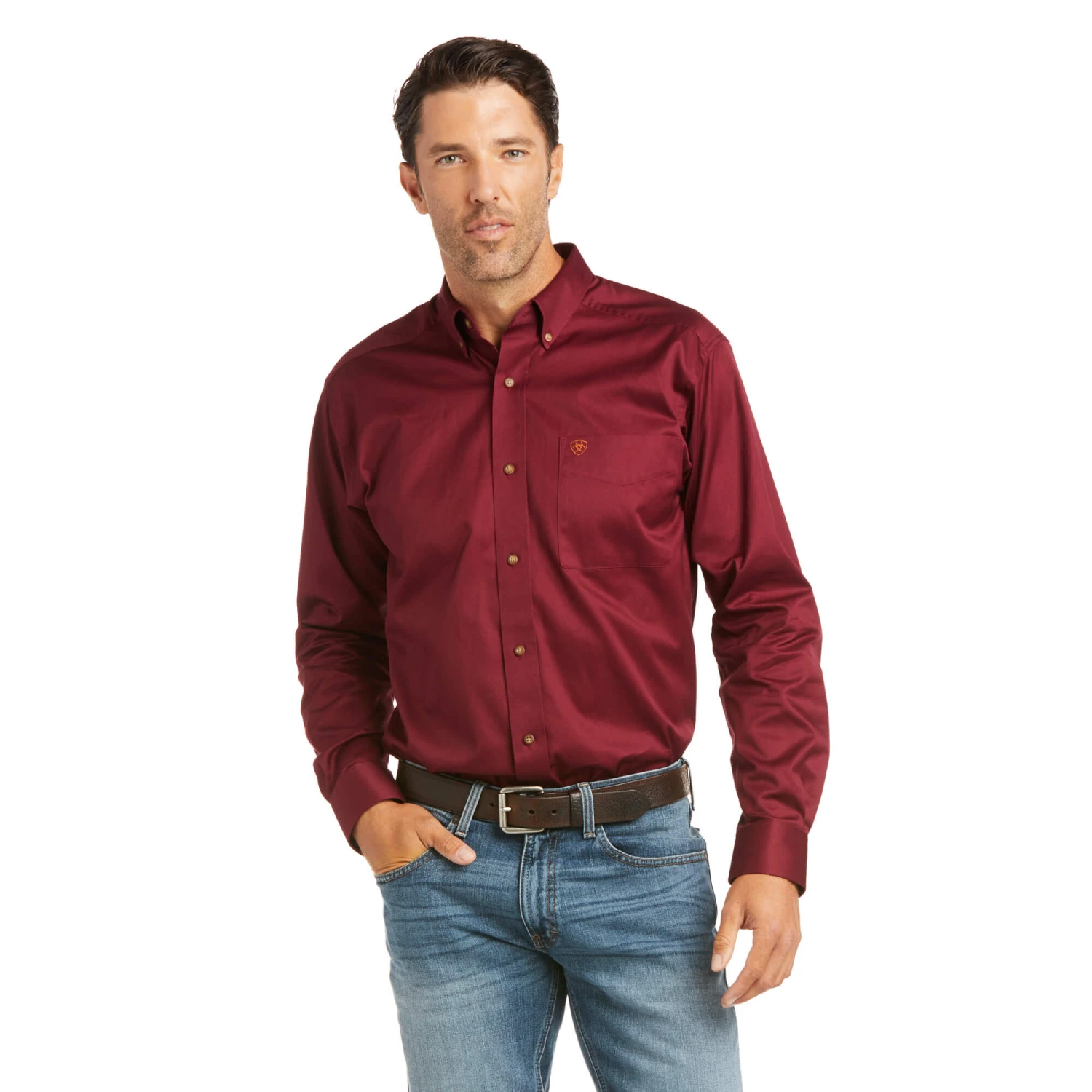 ARIAT Men's Solid Twill Fitted Shirt 10034226 2 ARIAT Men's Solid Twill Fitted Shirt 10034226 - Image 2