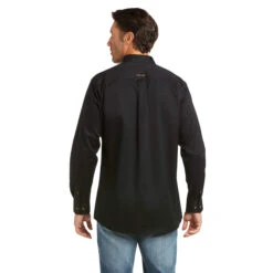 ARIAT Men's Solid Twill Fitted Shirt 10034229 -Western Fashion Shoes 10034229 back