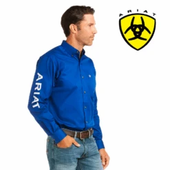 ARIAT Men's Team Logo Twill Fitted LS Shirt 10034232