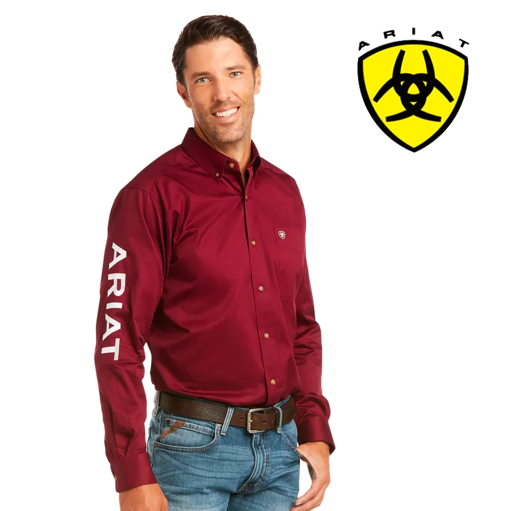 ARIAT Men's Team Logo Twill Fitted LS Shirt 10034233 2 ARIAT Men's Team Logo Twill Fitted LS Shirt 10034233 - Image 2