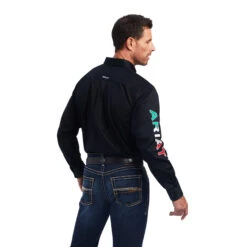 ARIAT Men's Team Logo Twill Fitted LS Shirt 10038914 -Western Fashion Shoes 10038914 back