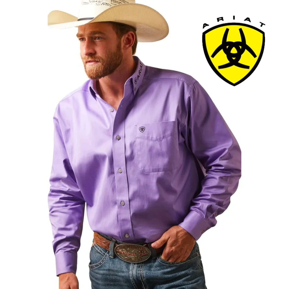 ARIAT Men's Team Logo Twill Classic LS Shirt 10043521 1 ARIAT Men's Team Logo Twill Classic LS Shirt 10043521