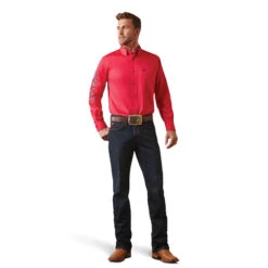 ARIAT Men's Team Logo Twill Fitted Shirt 10043567 -Western Fashion Shoes 10043567 full