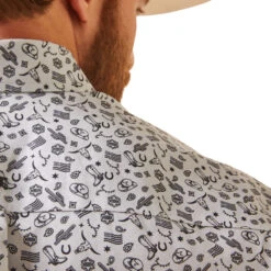 ARIAT Men's Wrinkle Free Fortune Classic Fit Shirt 10043702 -Western Fashion Shoes 10043702 02