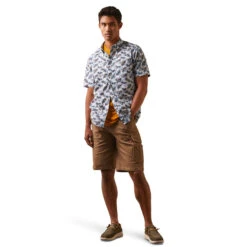 ARIAT Men's Palm Waves Stretch Modern Fit Shirt 10043706 -Western Fashion Shoes 10043706 full