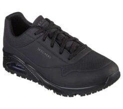 SKECHERS Men's Work Relaxed Fit: Uno 1 3/4 Inch Slip Resistant-Sutal 200054 -Western Fashion Shoes 200054 BLK