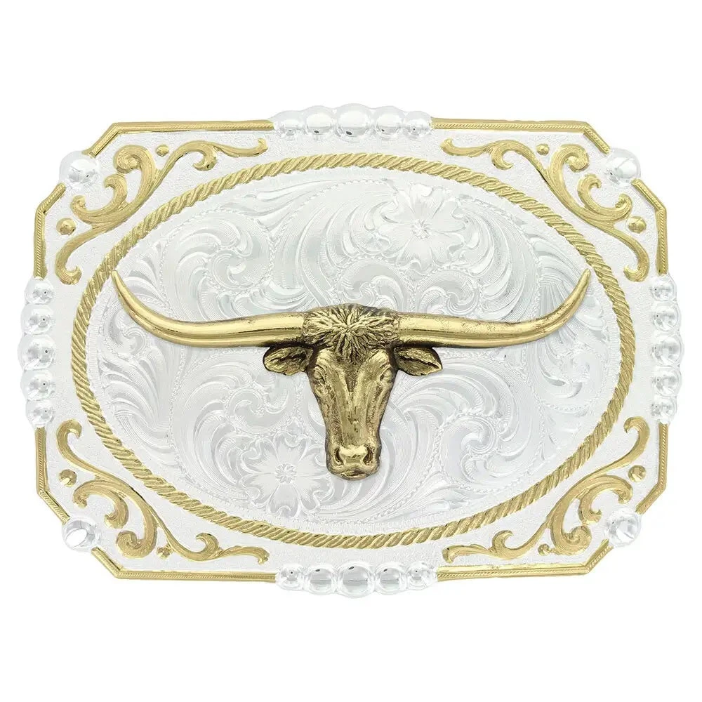 Montana Silversmiths Two-Tone Cowboy Cameo With Longhorn 25815-767 1 Montana Silversmiths Two-Tone Cowboy Cameo With Longhorn 25815-767