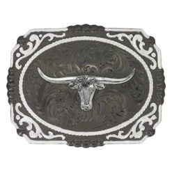 Montana Silversmiths MONTANA SILVERSMITH Men's Gunmetal Cameo Longhorn 25815SB-767M