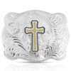 Montana Silversmiths MONTANA SILVER Scalopped Silver Golden Faith Buckle 3615-929XL