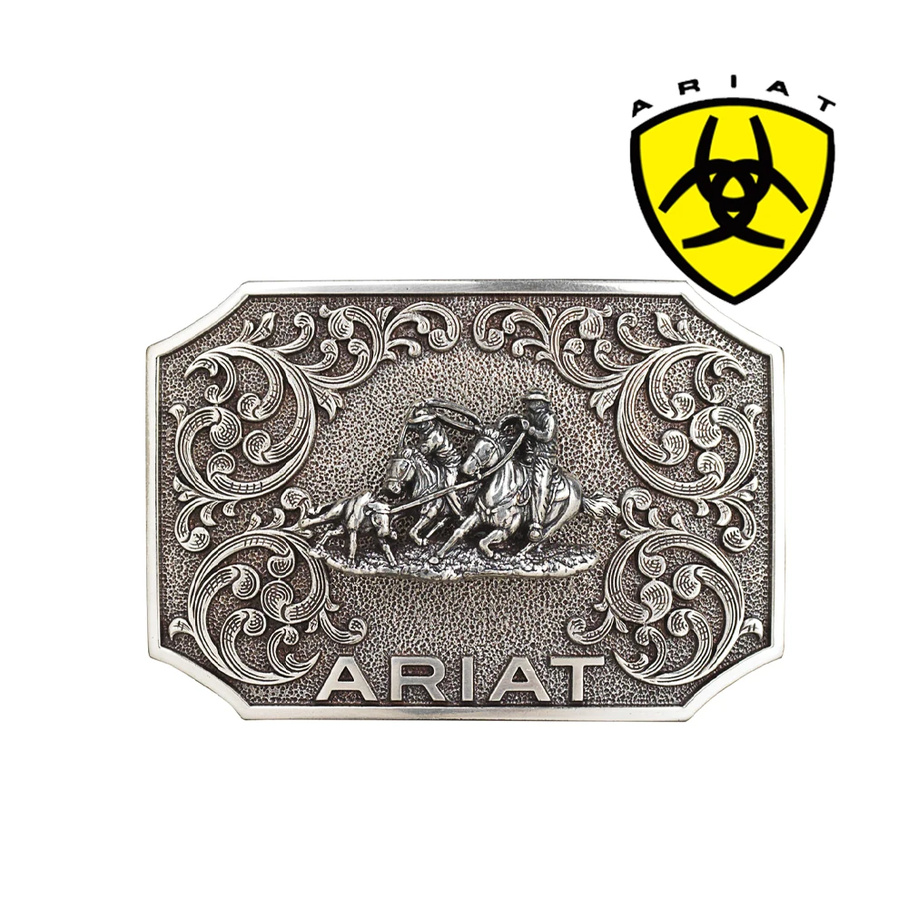 ARIAT Men's Belt Buckle Smooth Edge Team Roper 37011 1 ARIAT Men's Belt Buckle Smooth Edge Team Roper 37011
