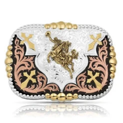 Montana Silversmiths MONTANA SILVERSMITH Men's Faith In Four Buckle Tri Old Time SB 38310TRI-346