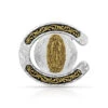 Montana Silversmiths MONTANA SILVERSMITH Men's Two Tone Horseshoe Our Lady Of Guadalupe Buckle 61375-523