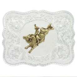 Montana Silversmiths MONTANA SILVERSMITH Men's Silver Western Bull Rider 61669-528