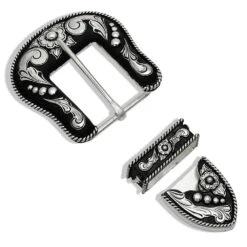 Montana Silversmiths MONTANA SILVERSMITH Men's Beads & Scrolls Buckle Set 62004