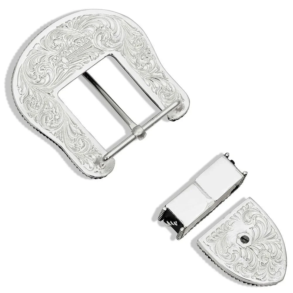 Montana Silversmiths MONTANA SILVERSMITH Men's Beads & Scrolls Buckle Set 62004 2 Montana Silversmiths MONTANA SILVERSMITH Men's Beads & Scrolls Buckle Set 62004 - Image 2