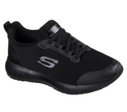 SKECHERS Women's Work Squad Slip Resistant 77222 -Western Fashion Shoes 77222 BLK 1