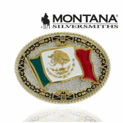 Montana Silversmiths MONTANA SILVERSMITH Grand Mexican Flag Attitude Buckle A855
