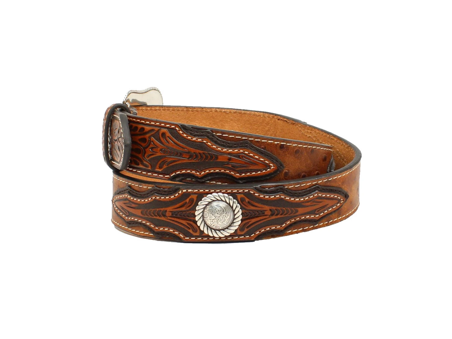 ARIAT Men's Ostrich Print Western Belt A1024402 2 ARIAT Men's Ostrich Print Western Belt A1024402 - Image 2