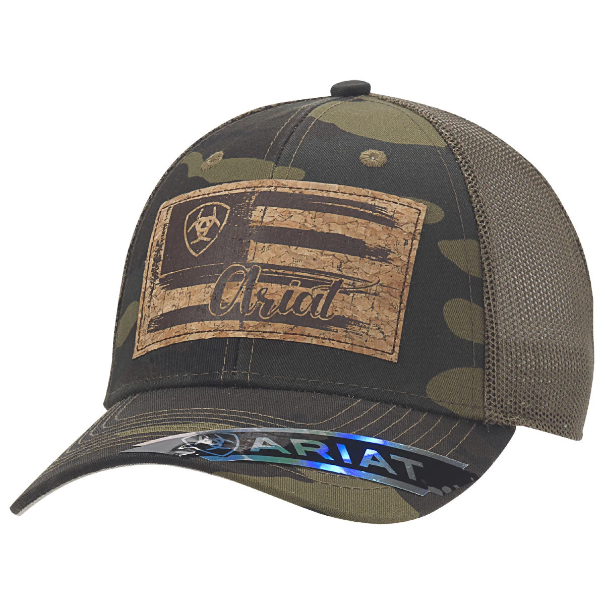 ARIAT Women's Snap Back Cap Flag Cork A3000160222 1 ARIAT Women's Snap Back Cap Flag Cork A3000160222