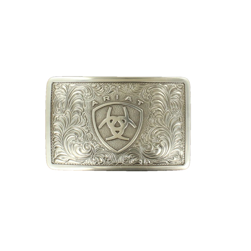 ARIAT Men's Antique Silver Rectangle Belt Buckle A37002 2 ARIAT Men's Antique Silver Rectangle Belt Buckle A37002 - Image 2