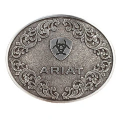 ARIAT Men's Belt Buckle Oval Smooth Edge Scroll Logo A37012