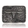 Montana Silversmiths MONTANA SILVERSMITH Men's Antiqued Longhorn Buckle A828