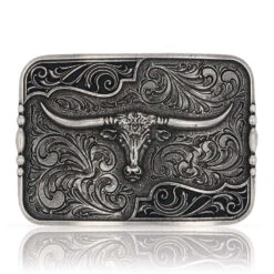 Montana Silversmiths MONTANA SILVERSMITH Men's Antiqued Longhorn Buckle A828