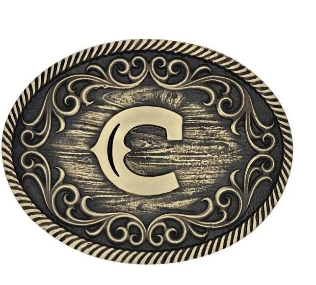 Montana Silversmiths MONTANA SILVERSMITH Men's Filigree Initial Attitude Belt Buckle A915C 1 Montana Silversmiths MONTANA SILVERSMITH Men's Filigree Initial Attitude Belt Buckle A915C