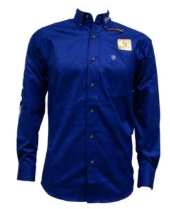 ARIAT Men's Team Logo Twill Fitted LS Shirt 10034232 -Western Fashion Shoes Ariat BLUE 01